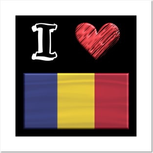 I love Flag from Rumänien Posters and Art